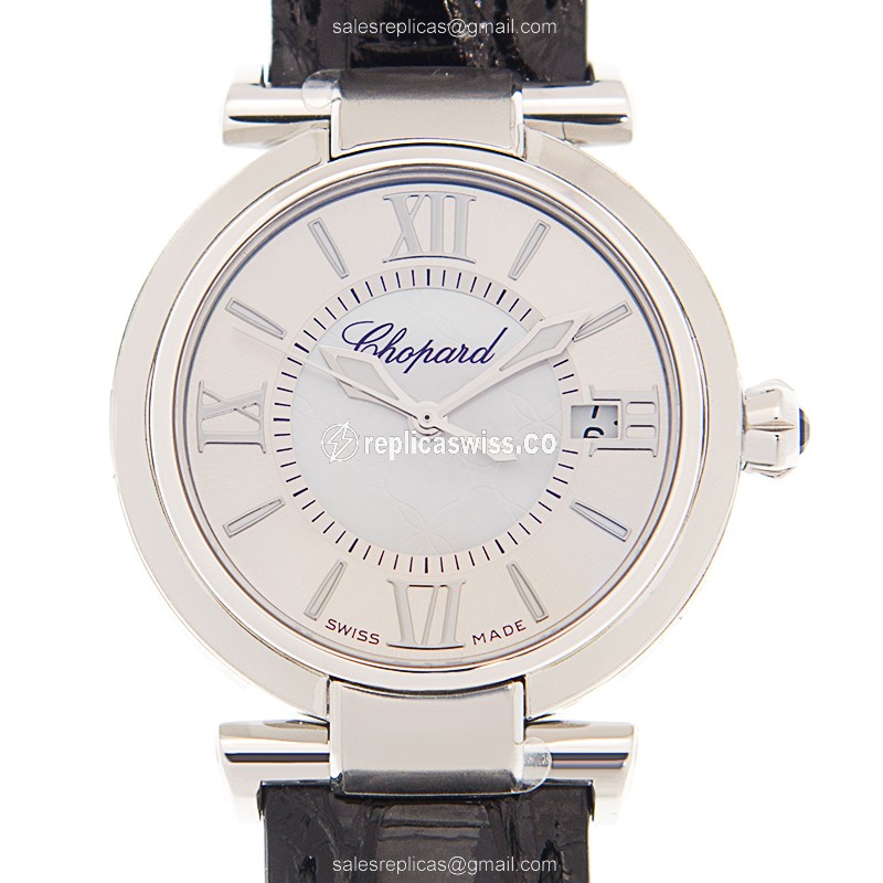 Chopard Imperiale Replica - Automatic - Steel Case - Silver Dial - Black Alligator Strap - Luxury Replica IMPERIALE Watch